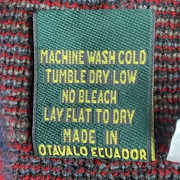 Tejidos Ruminahui Red Alpaca Zip Front Wool Sweater L - Picture 7 of 15